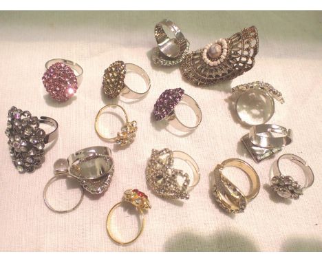 Mixed stone set rings, various sizes. P&amp;P Group 1 (£14+VAT for the first lot and £1+VAT for subsequent lots) 