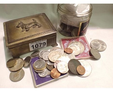 Metal box of mixed worldwide coinage. P&amp;P Group 1 (£14+VAT for the first lot and £1+VAT for subsequent lots) 