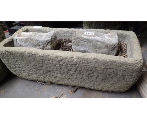 Rectangular stone planter, 50 x 20 cm. Not available for in-house P&amp;P, contact Paul O'Hea at Mailboxes on 01925 659133 