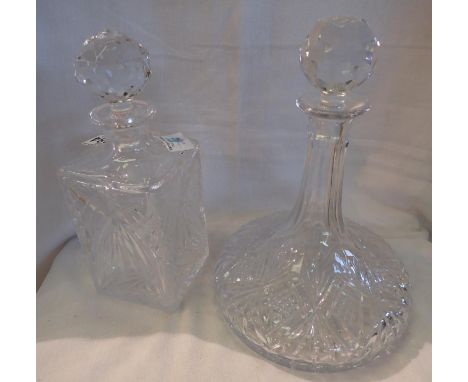 Two vintage crystal decanters. Not available for in-house P&amp;P, contact Paul O'Hea at Mailboxes on 01925 659133 