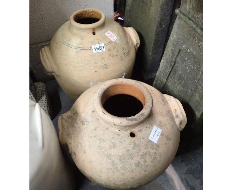 Stoneware twin handled planter, H: 45 cm. Not available for in-house P&amp;P, contact Paul O'Hea at Mailboxes on 01925 659133