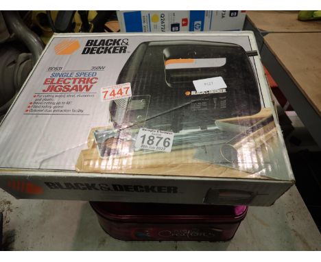 Mixed garden tools including orbital sander, Black &amp; Decker jigsaw etc. Not available for in-house P&amp;P, contact Paul 