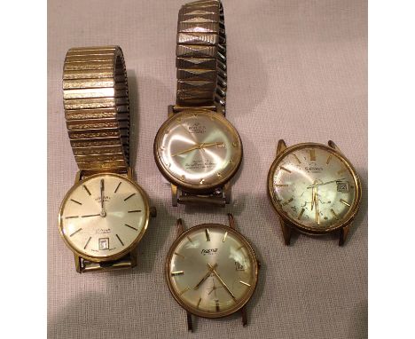 Four mechanical wristwatches including a Buler Jemaflex. P&amp;P Group 1 (£14+VAT for the first lot and £1+VAT for subsequent