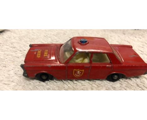 Mixed lot of vintage DINKY toy cars includes -&nbsp; Fire Department car, Police car, The&nbsp;Saint Volvo and an a&nbsp;Ambu