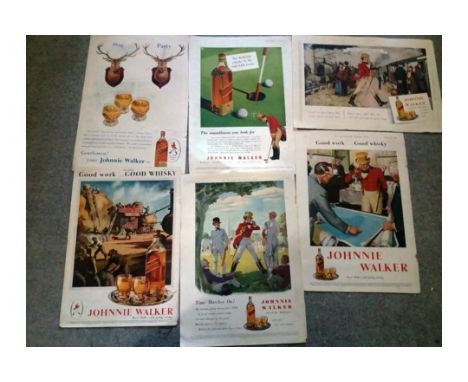 Jonnie Walker Scotch Whisky 6 adverts. 1950s&nbsp;
&nbsp;