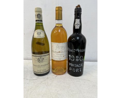 One bottle of Real Companhia vintage 1980 A/F, one bottle of Chateau du Cros and one bottle of 1995 Cassagne Montraces