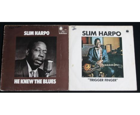 SLIM HARPO - Collection of 2 x original LP's issued on Blue Horizon. He Knew The Blues (Post War Masters 7-63854) record is G