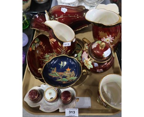 A lot comprising a selection of Carltonware Rouge Royale items, including a New Mikado pattern goblet &amp; cup, a Spider web