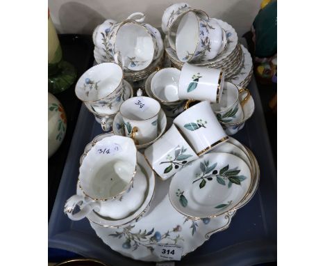 A lot comprising a Royal Albert Brigadoon pattern part tea service &amp; Salisbury demitasse cups and saucers Condition Repor