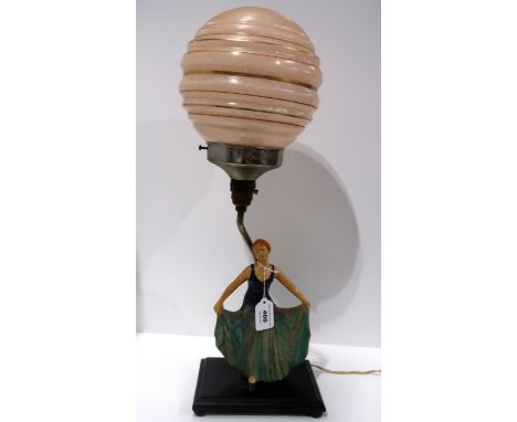 An Art Deco style lady lamp Condition Report: Available upon request
