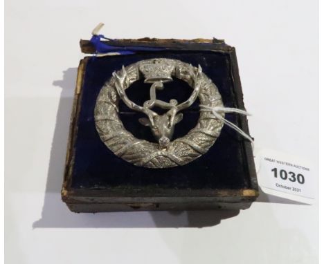 A silver plaid brooch by R &amp; H.B. Kirkwood, Edinburgh, unclear Edinburgh hallmarks 8 cm dia. 86 grams Condition Report: A