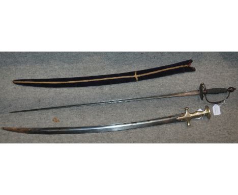 A sword with velvet scabbard and another sword (2) Condition Report: Available upon request