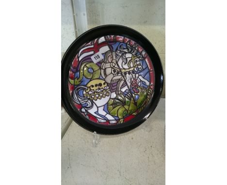 A Poole Pottery St George plate designed by Tony Morris in a Limited Edition, 259/100 painted by L J Wills.  (P112)