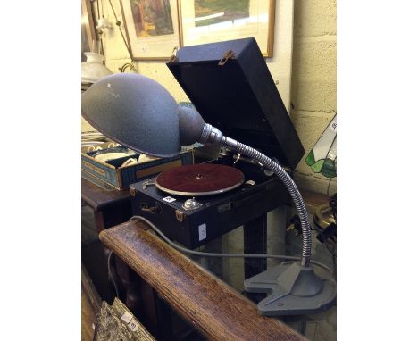 An early 20th century Industrial adjustable table lamp by Hawkins of Drury Lane.