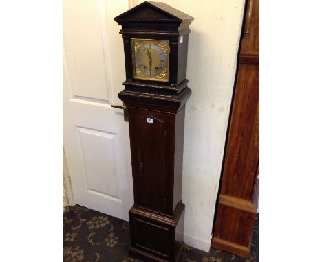 An Edwardian bracket clock in George III style with custom built longcase stand, the German movement by W. & H.