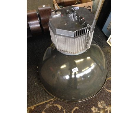 A large Industrial ceiling lamp shade.