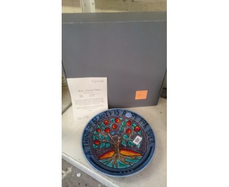 A Poole Pottery Limited Edition bowl, 23/1000 inscribed 'A thing of beauty is a joy forever' in original box with signed cert