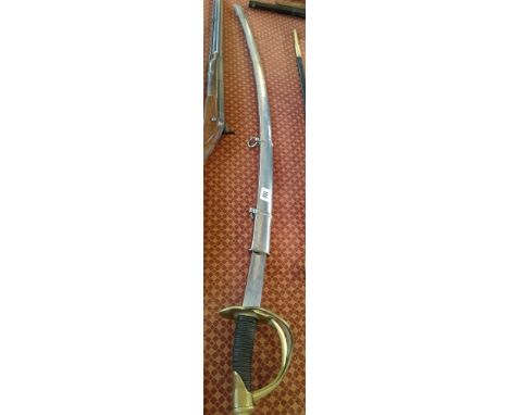 An officers sabre and polished steel scabbard with wire bound grip by Wilkinson, Pall Mall, London.