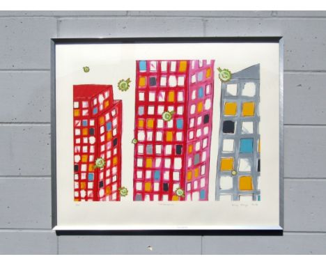 LUCY GOUGH (XX/XXI): A framed and glazed colour lithograph titled 'Celebration'. Signed and No. 8/100. Image size 58cm x 77.5