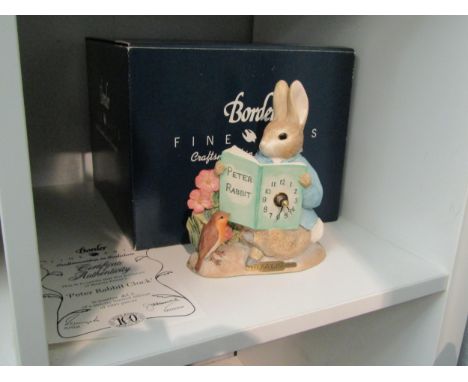 A limited Edition Border Fine Arts Beatrix Potter Clock, with certificate 
