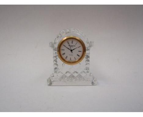 A Waterford crystal clock of small proportions. 7.5cm high 