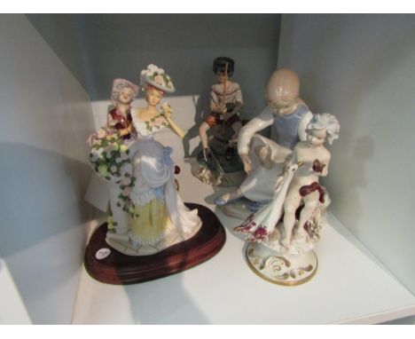 Five Porcelain figures including Nao 