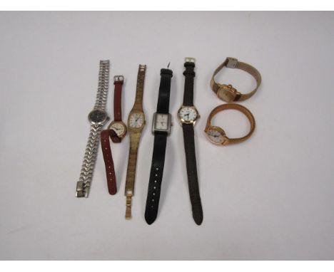 A selection of lady's watches including Record yellow metal, Montine, Astral and Timex 