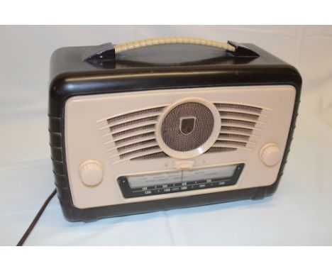 An Ultra Coronation twin radio circa. 1953 in brown and pink bakelite, model R786, working