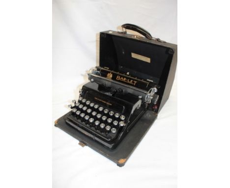 A vintage Bar-let Model 2 typewriter in carrying case