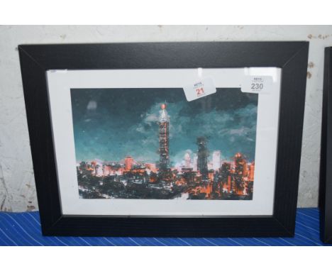 TAIWAN CITY PRINT FRAMED