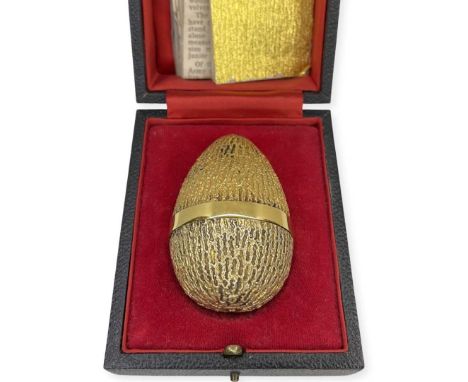 Cased Stewart Devlin Egg, London 19737cm long by 5cm widest point Good condition