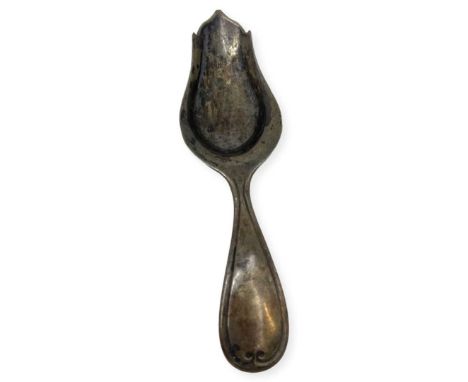 Unusual Shape Shovel Dutch Silver Caddy Spoon. c. 1900. Marks to reverse of stemLength 10 cms