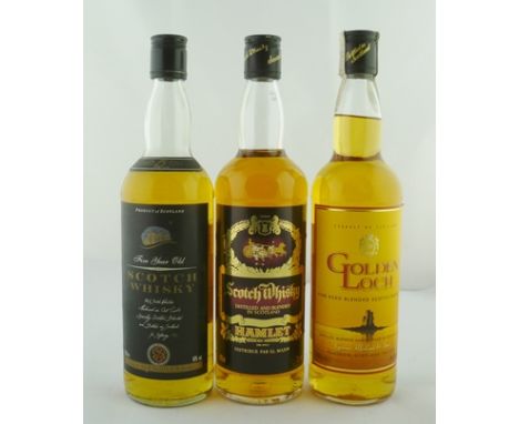 GOLDEN LOCH Fine Aged Blended Scotch Whisky, 40% vol., 1 x 70cl bottle, HAMLET Scotch Whisky, 40% vol., 1 x 70cl bottle, and 