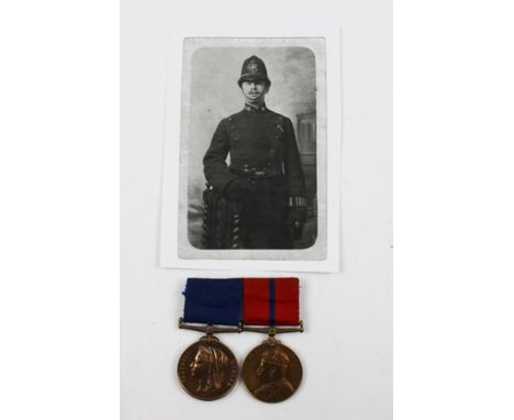 A PAIR OF RIBBON MOUNTED METROPOLITAN POLICE MEDALS, one for the Jubilee of Her Majesty Queen Victoria 1897, the other for th