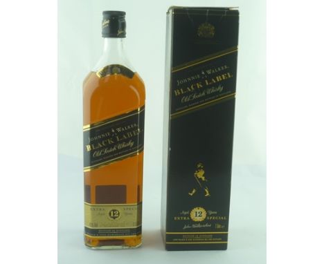 JOHNNIE WALKER BLACK LABEL 12 year old Blended Scotch Whisky, 43% vol., 1 bottle, boxed 
