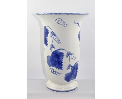 A POOLE POTTERY FLARED RIM VASE with cobalt blue vine decoration, 33cm high 