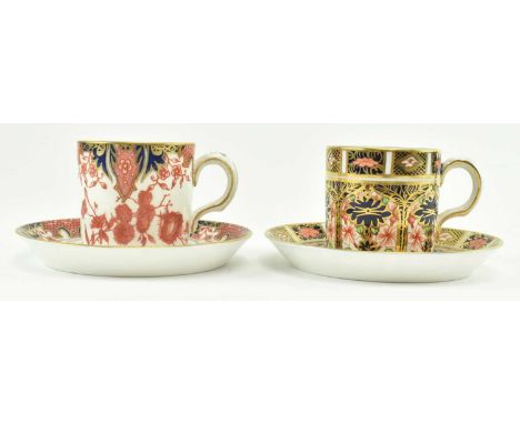 Royal Crown Derby - two late 20th century teacup and saucers in the Old Imari pattern. The lot comprising a teacup &amp; sauc