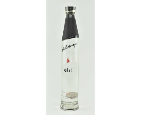 Stolichnaya Elit ultra luxury vodka bottle. 100% Grain Neutral Spirits. 70cl, 40% vol. Seal intact.