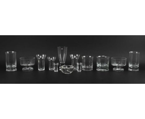 A collection of vintage 20th century Scandinavian glassware, including wine glasses, tumblers etc. The lot to include Iittala