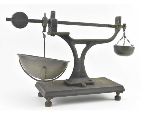 W. &amp; T. Avery - a pair of 19th century cast iron Victorian scales. The scales marked to central bar W. &amp; T. Avery Ltd