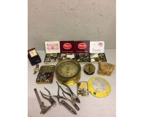 Qty of various watch & clock parts & tools