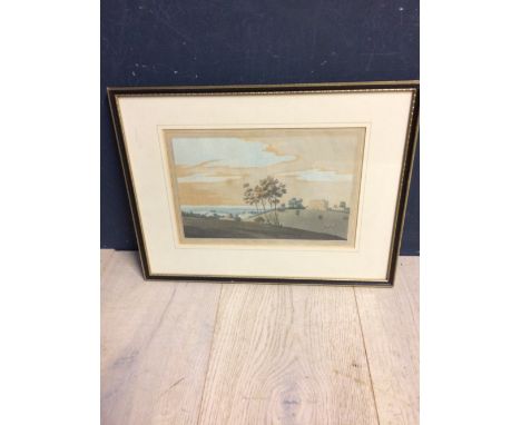 Coloured print of Buscot Park by J. FARINGTON R.A., 21x32cm, framed and glazed