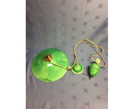 Retro green china ceiling light by Terre d'Hautaniboul