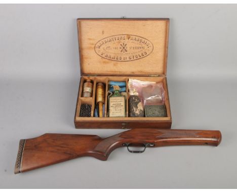 A collection of mostly shooting accessories including Manufacture Francais D'Armes et Cycles (French arms and cycles, later M