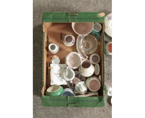 One box containing a good collection of named ceramics and glassware. To include Poole, Wedgwood, candlesticks with twisted i