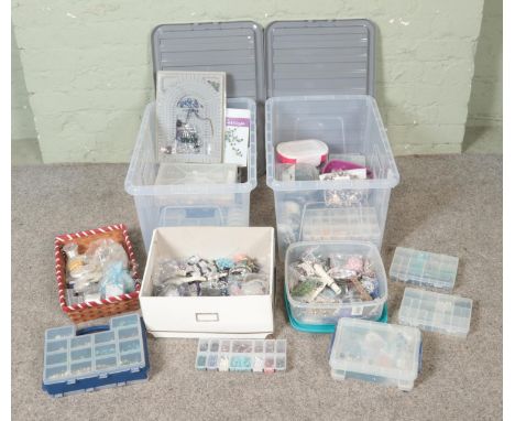 A large quantity of beads and beading tools.  