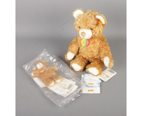 A Steiff Cosy Friends teddy bear and Cosy Friends jointed keyring.  