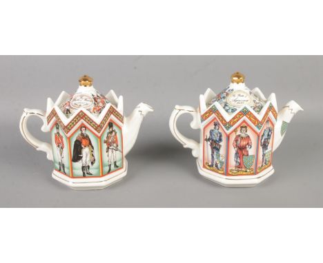 Two Sadler Classic Collection ceramic teapots to include Henry V at The Battle of Agincourt and The Duke of Wellington &amp; 