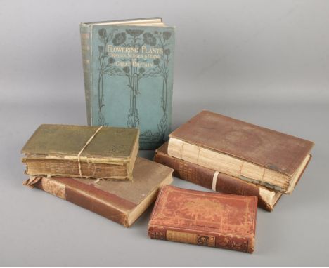 A collection of antique flower/flora reference books. Includes Spencer Thomson Wild Flowers, Hooker's, Hooker &amp; Arnott an