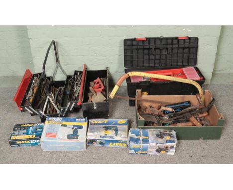 A very large collection of assorted tools and toolboxes, to include Moore &amp; Wright and Brown &amp; Sharpe micrometers, ha